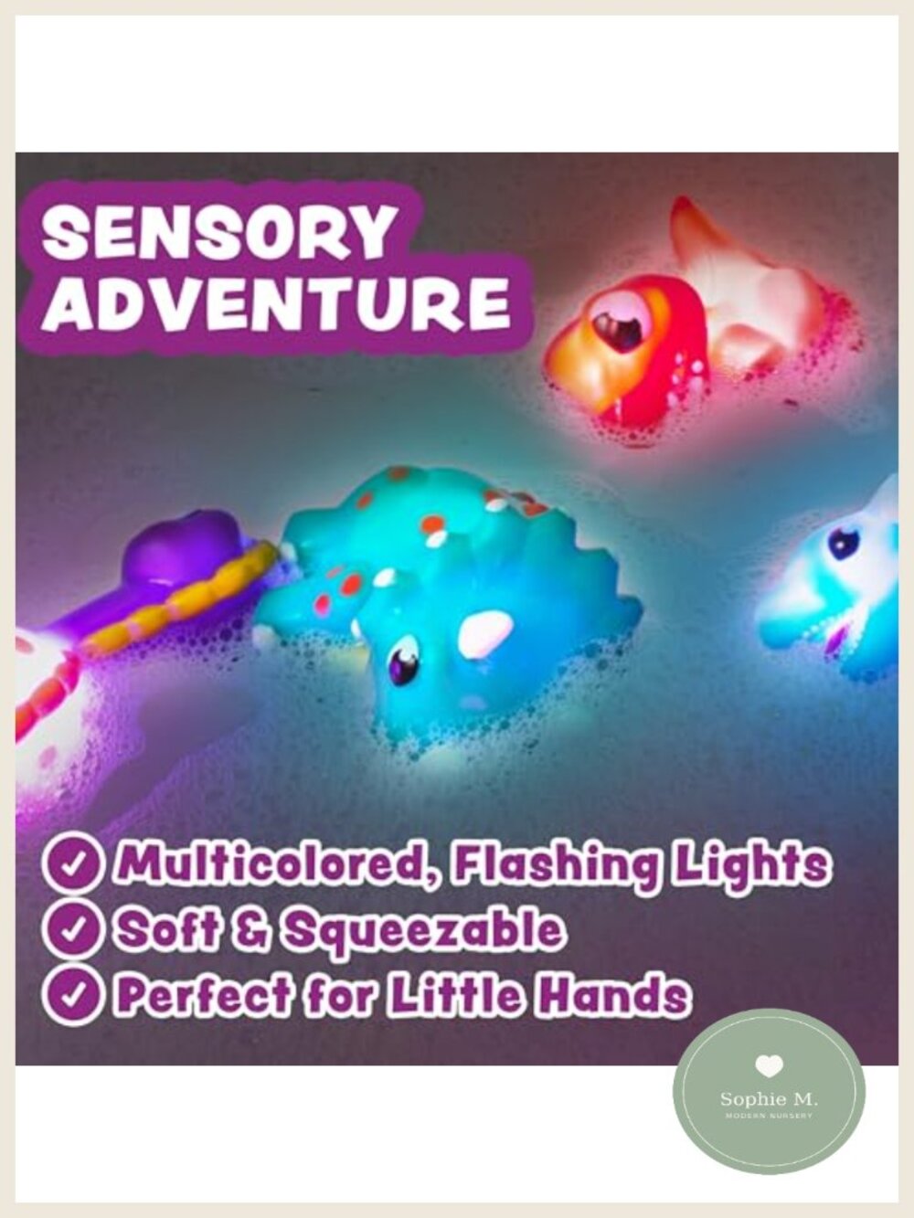 Dinosaur Light Up Bath Toys 6 Pack Water-Activated Sensory Toddler - Picture 5 of 6